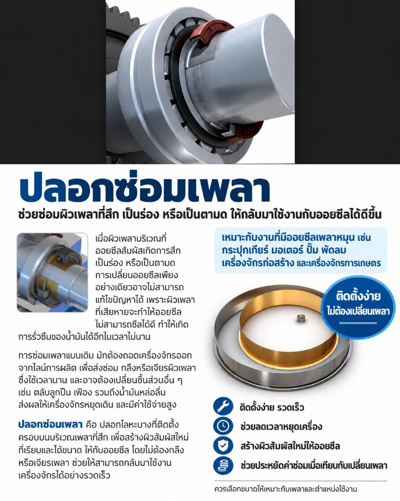 โบชัวร์สินค้า ปลอกซ่อมเพลา SEALTHAI สรุปจุดเด่นและการประยุกต์ใช้งาน (Shaft Repair Sleeve Brochure)