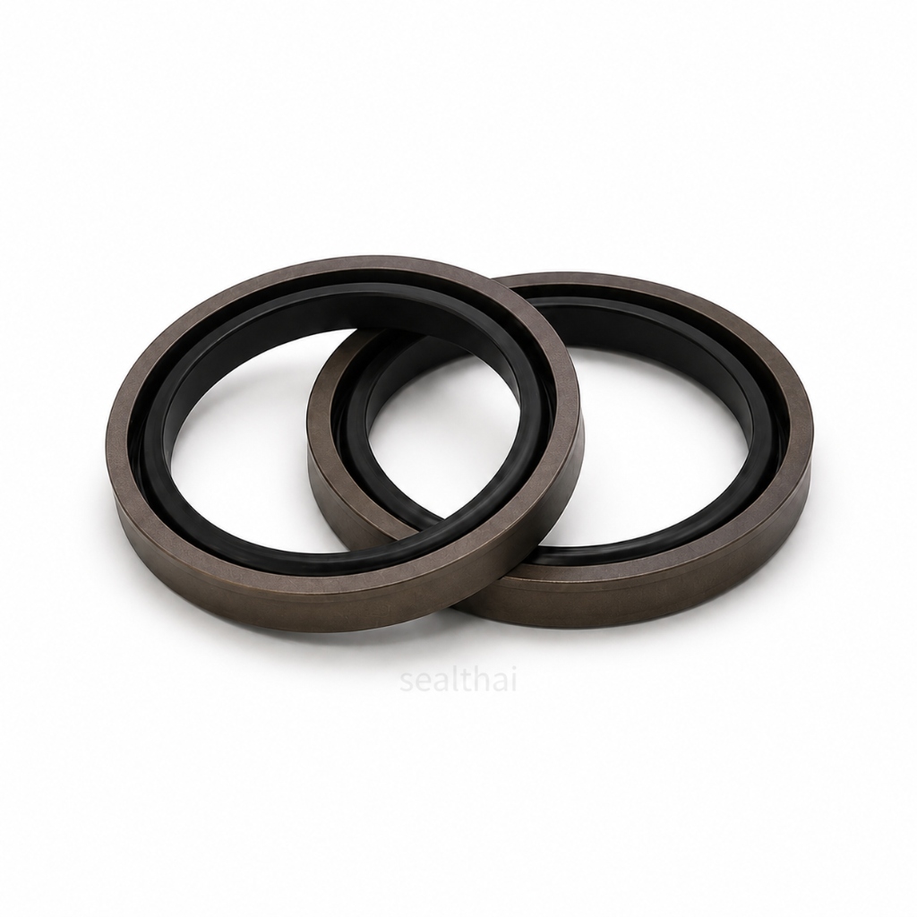 ซีลลูกสูบ SPG Piston Seal Double Acting NBR + PTFE ซีลไฮดรอลิคสำหรับกระบอกไฮดรอลิค ซีลหัวใจ